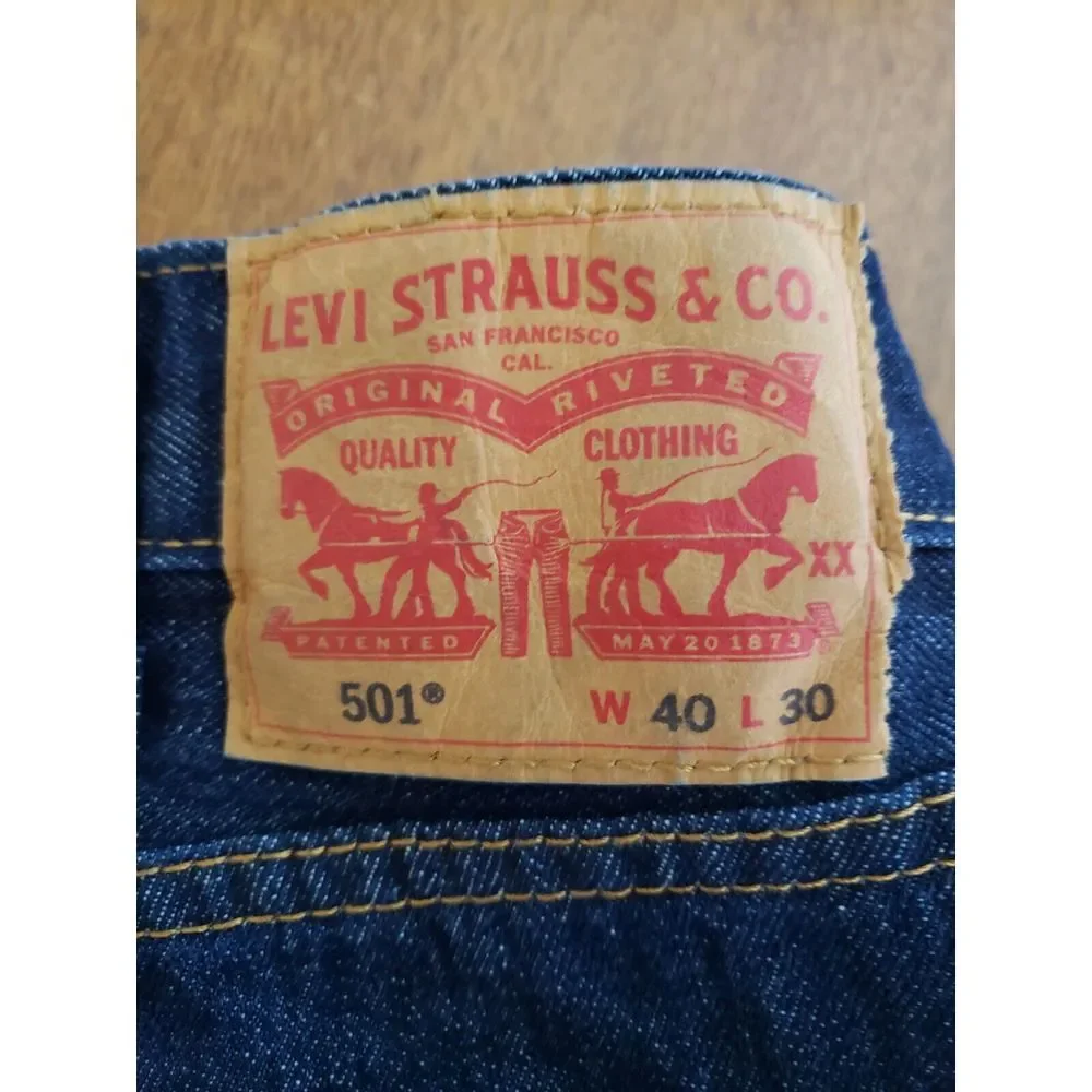 Men's 501‎ Levis Button Fly Original 40x30 Dark Wash